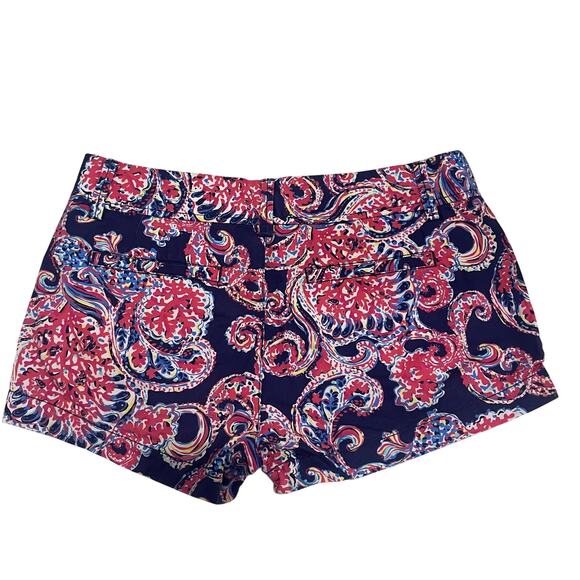 Lilly Pulitzer The Walsh Halibut Navy Pink Coral Print Chino Shorts ~ Women’s 4 - Picture 3 of 5